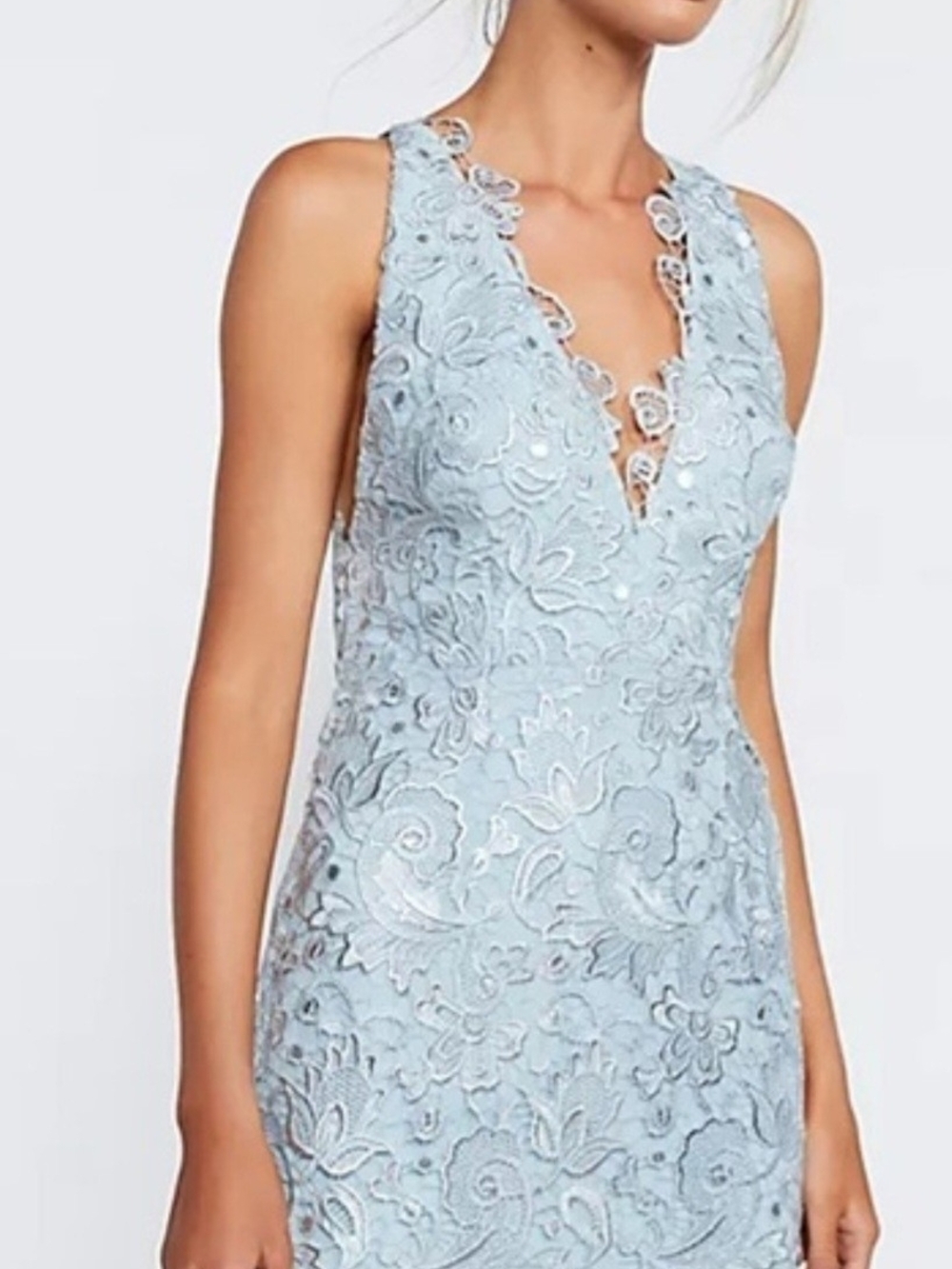 NWT Free People Powder Blue Lace Midi Dress Size 0